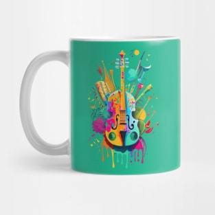 Paint Splatter Violin Art Mug